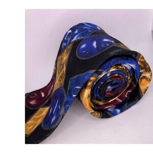 Brass Stirrup Tie, 64”, Renaissance, Michelangelo, Yellow, Blue, Black, Artistic